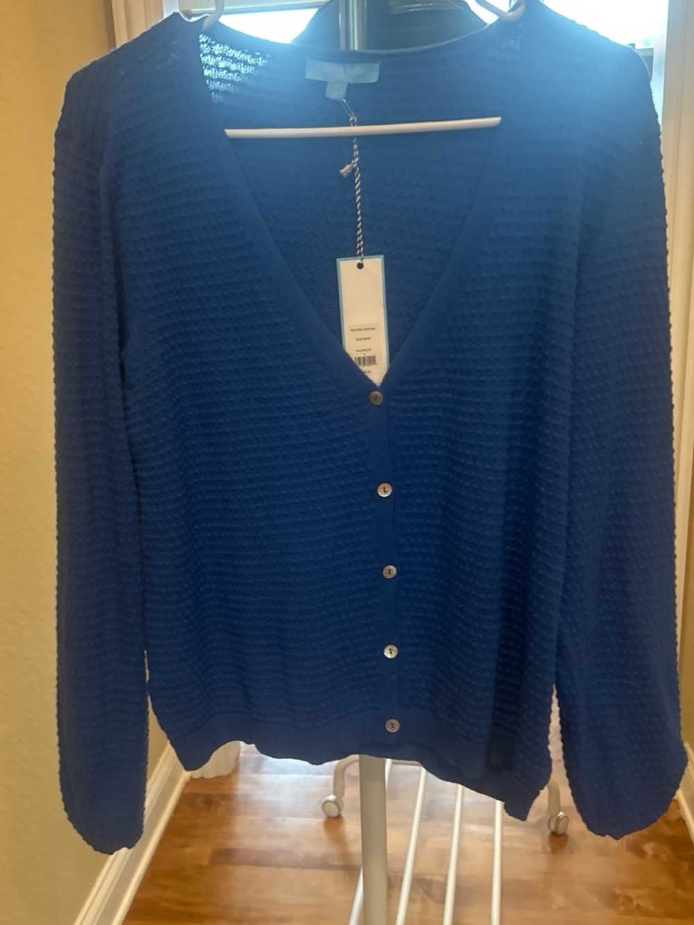 Draper James Royal Blue Textured V-Neck Cardigan